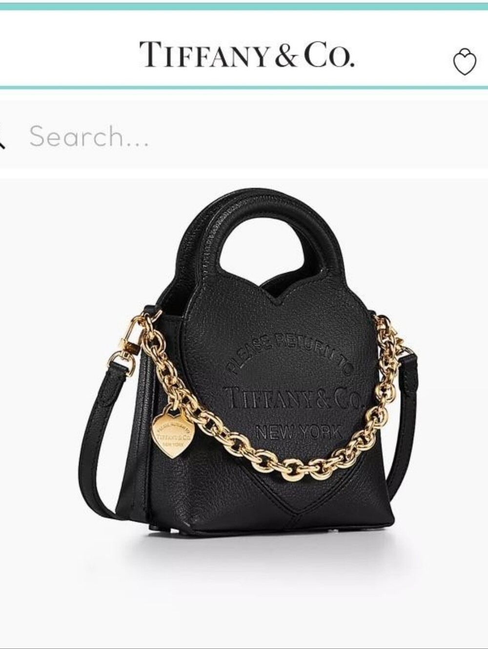 🔥🩵Tiffany & Co. Black Leather Mini/Micro crossbody bag - Picture 3 of 7